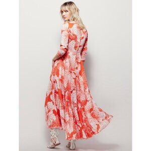 Free People First Kiss Orange Maxi Dress Large